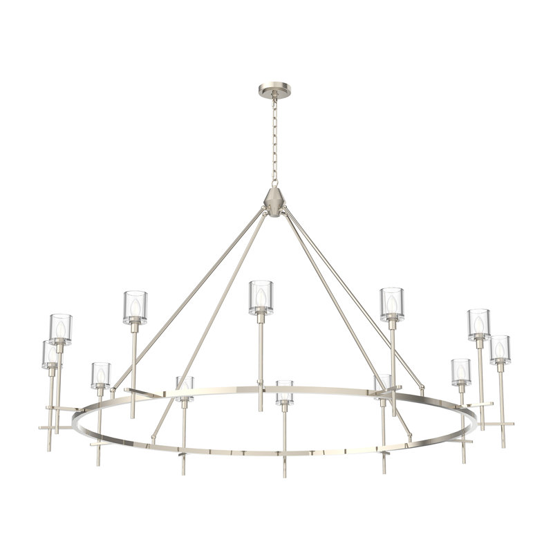 Lustre 12 lumières Salita, Nickel poli