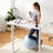 Glass Standing Desk with Writable Surface and Built-In Storage Drawers, Adjustable Height-615160082-614875030