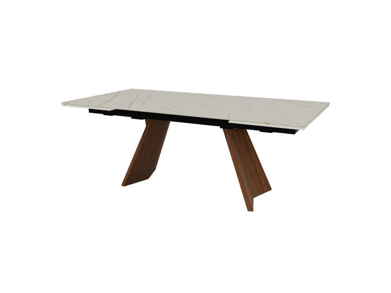 Tables extensibles Icaro, H 30,38 po x L 78,75 po x l 39,38 po, Black Statuary Marble, Noyer Canaletto