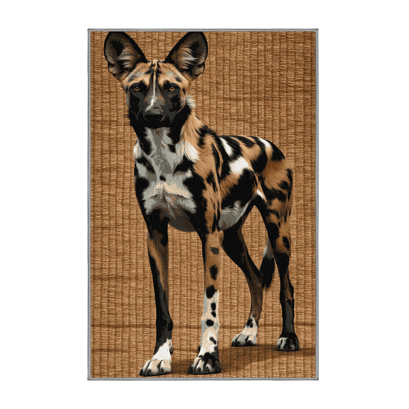  Tapis lavable pour chien sauvage africain, Rectangulaire 2 pi x 3 pi