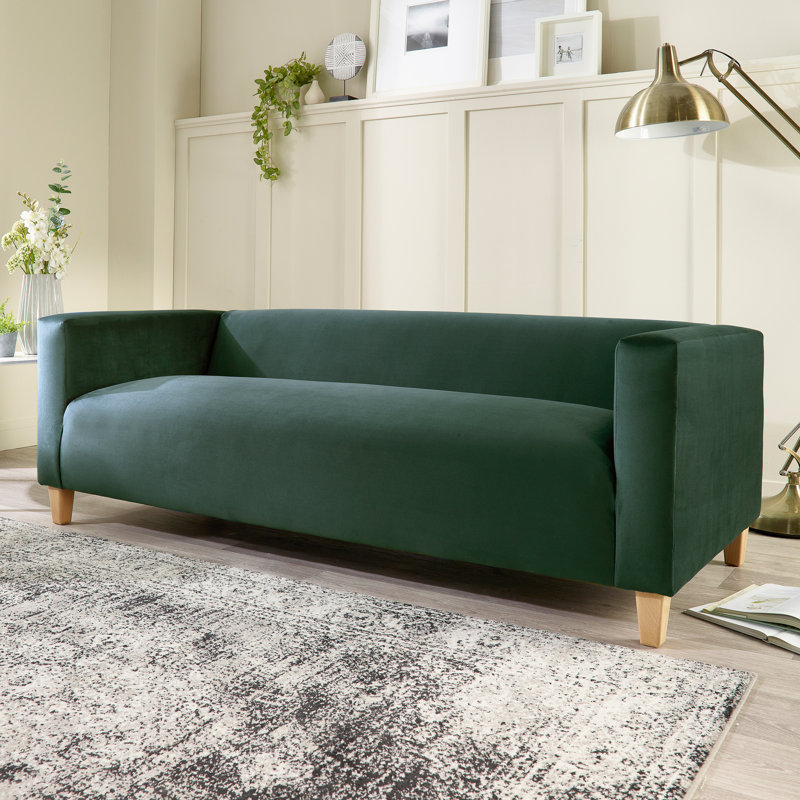 Aunchman 3 Seater Upholstered Sofa, Green