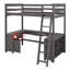 Lit mezzanine avec bureau en U, tiroirs et tablettes de rangement-1693262664