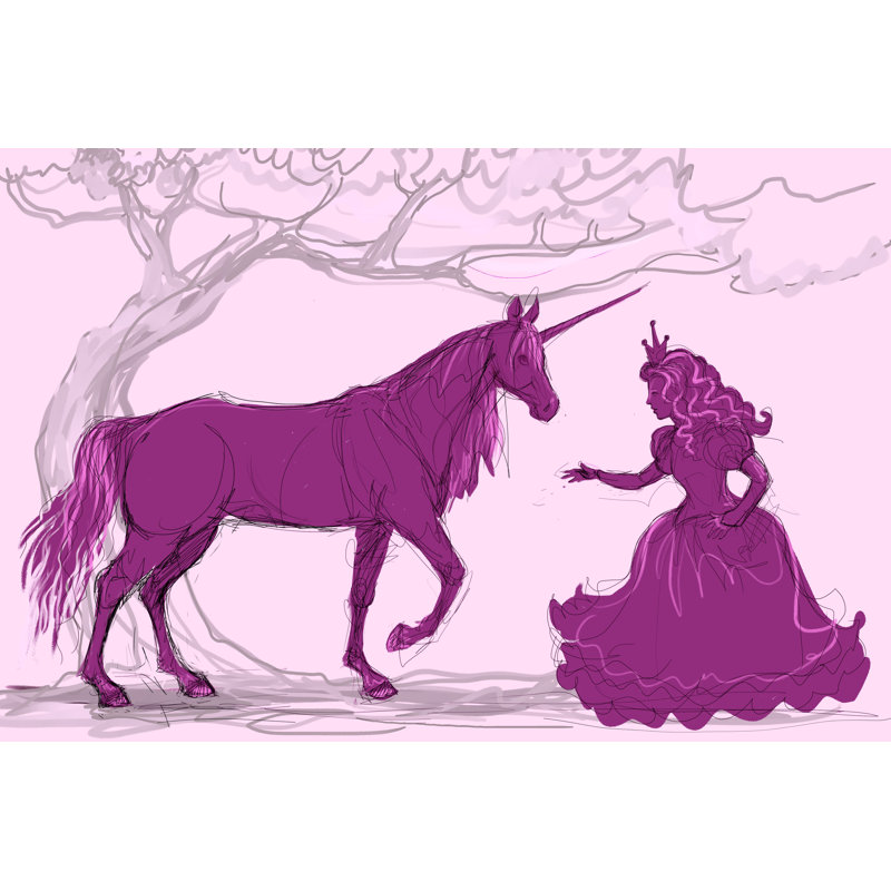 Unicornprincess - Wrapped Canvas Art Prints, 61cm H x 91cm W x 3.8cm D
