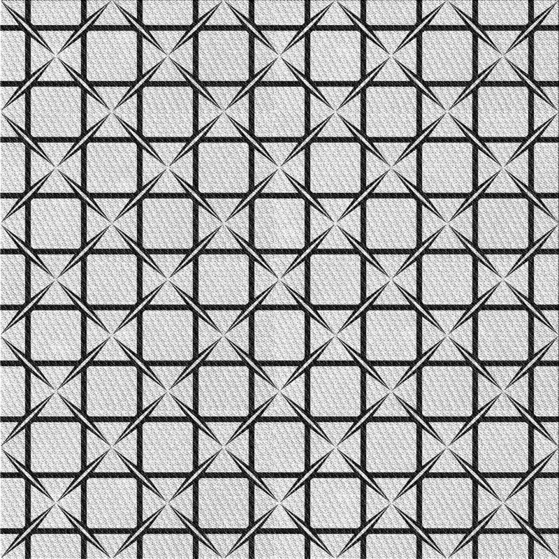 Tapis gris/crème tissé à la machine, Carré 7 pi