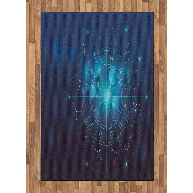 Tapis décoratif à longues fibres en polyester à haute densité Astrology, Rectangle— 4 pi x 5 pi 8 po