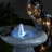 Girl Playing By Water Fountain with White LED