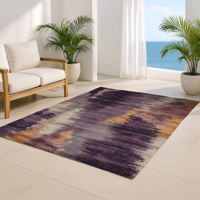 Watercolor Brown Indoor and Outdoor Area Rug