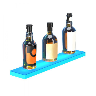 Wall Mounted LED Lighted Liquor Bottle Display Home Bar Shelf 1-Step