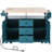 Lockable Rolling Kitchen Island With Drop Leaves, Power Ports, Racks And Drawers-1490160487