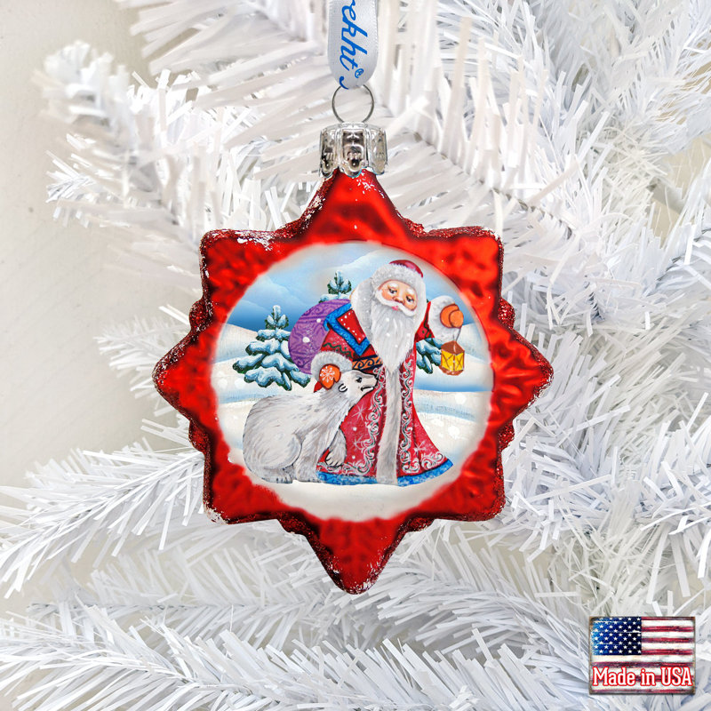9'' Handmade Glass Holiday Shaped Ornament