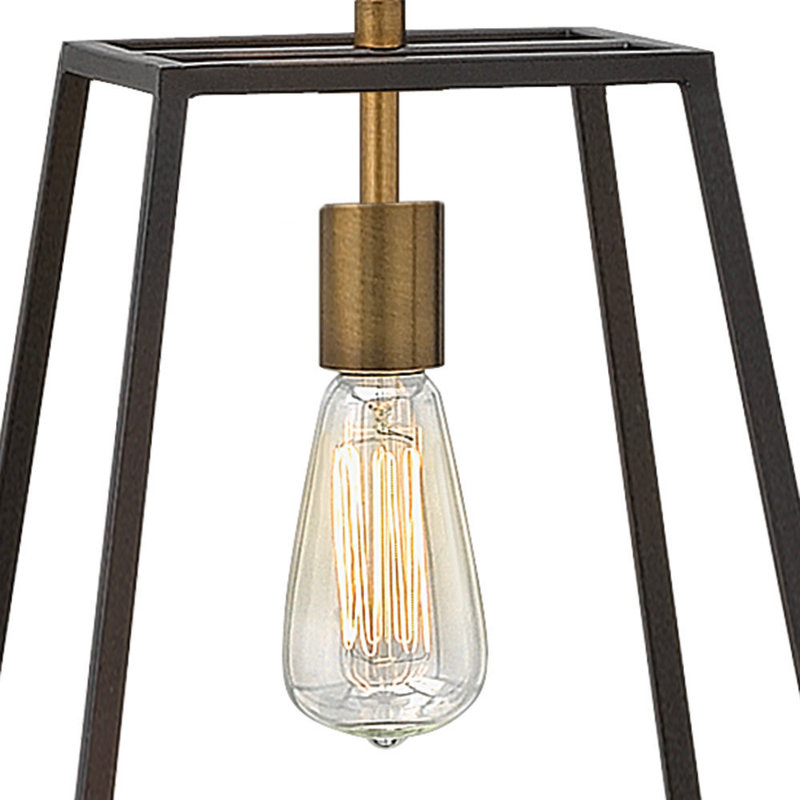 Fulton One-Light Stem Hung Minimalist Pendant, Aged Zinc, 8.75" H x 10" W x 10" D