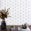Natural 12.01 in. x 11.74 in. Geometric Polished Marble Mosaic Tile
