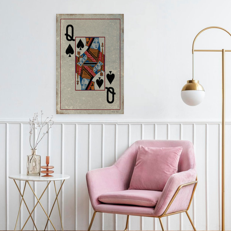 «Queen of Spades», art contemporain abstrait, H 24 po x l 16 po