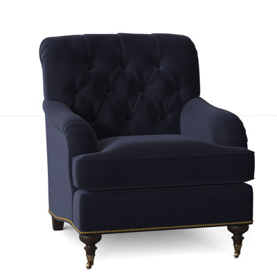 Fauteuil à coussin en duvet capitonné Devan