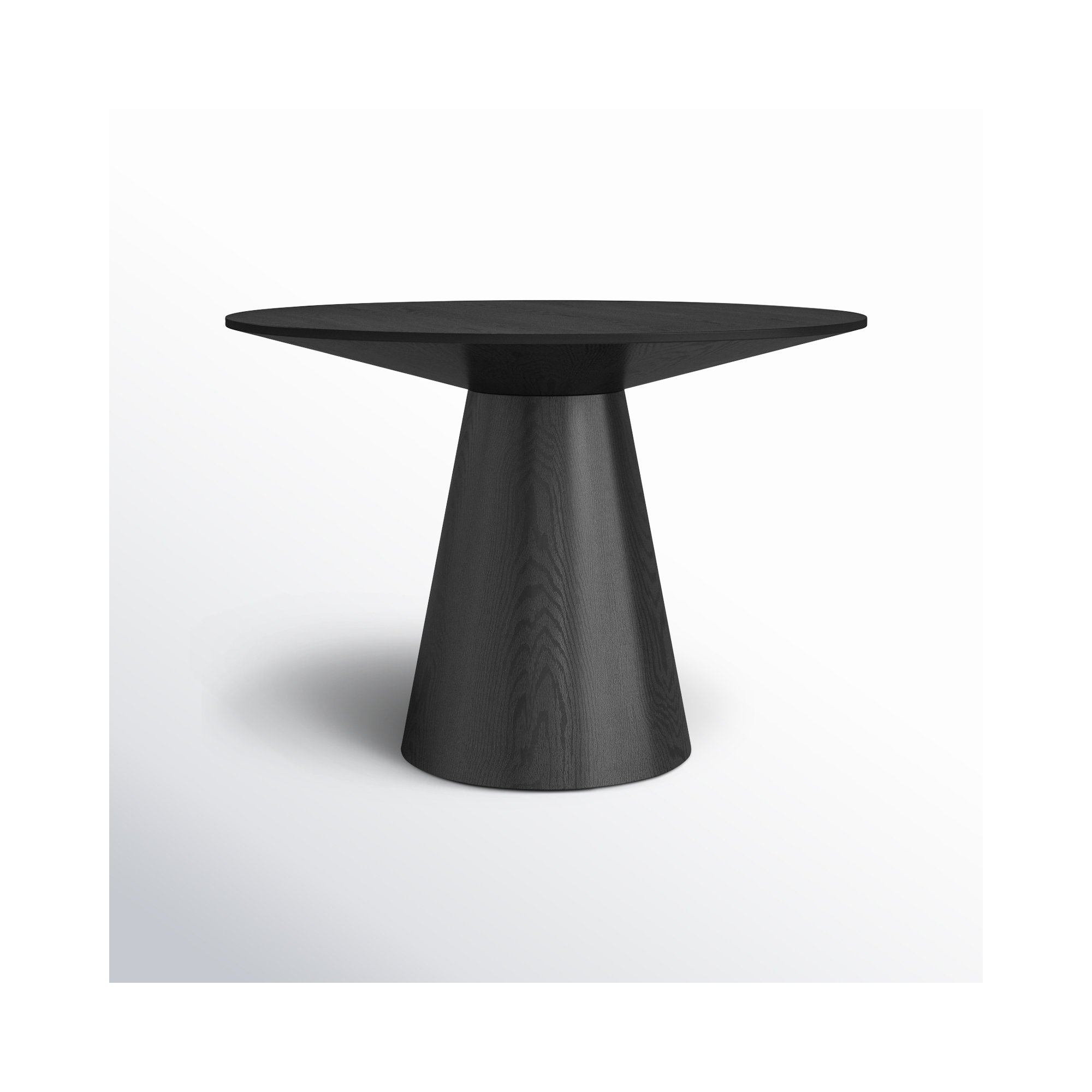 Adara Pedestal Dining Table, Matte Black, 43.31" W x 43.31"L