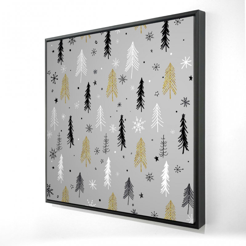 "Motif d'arbre de Noël" sur toile, 24"H x 24"W