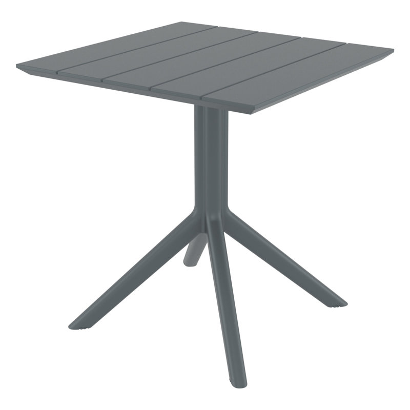 Paris Square Dining Table, 29" H x 27.5" W x 27.5" D, Dark Gray