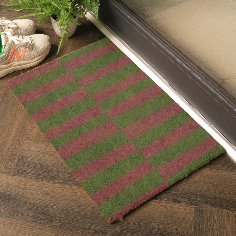 Half Stripes Coir Doormat, 40cm W x 60cm L