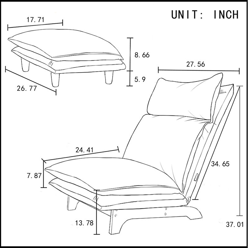 Fauteuil de loisir avec balcon Lazy, Bleu très foncé