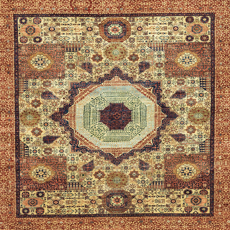 Abstract Indoor Rug, Square 3'