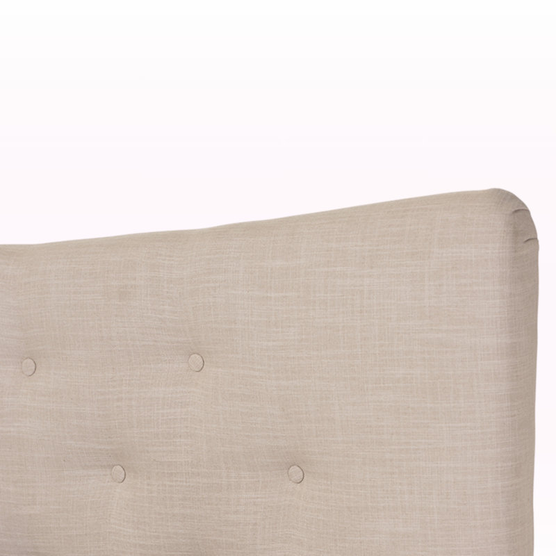 Reverie Queen Size Platform Bed in Beige Fabric, 45.32'' H X 66.11'' W X 87.45'' L, Beige, Queen