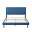 Grand lit plateforme tapissier, cadre de chambre à coucher facile à assembler, bleu foncé-129912289