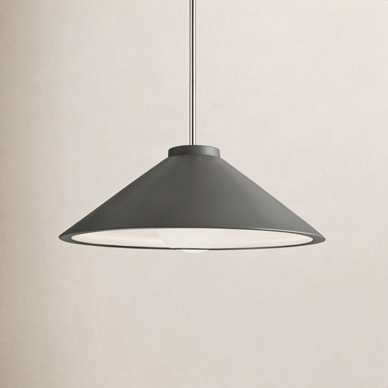 Leni Dimmable LED Single Light Pendant, Concrete, Dark Bronze