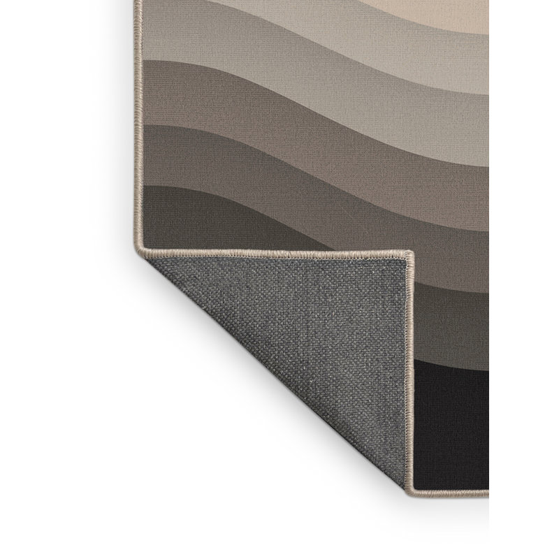 Tapis beige doux et moelleux à motif dégradé minimaliste Olivet, 7x10