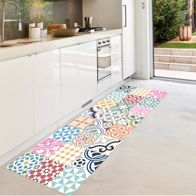 Julia Vinyl Machine Printed Area Rug