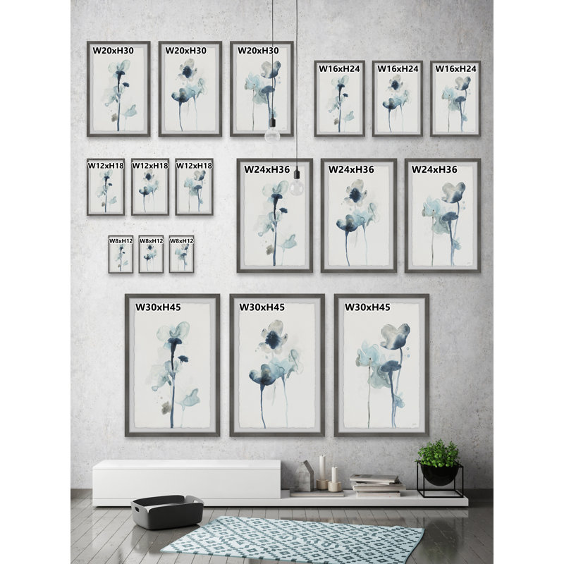 Midnight Blossoms IV - Ensemble de 3 cadres photo, H 24 po x l 16 po x P 1,5 po