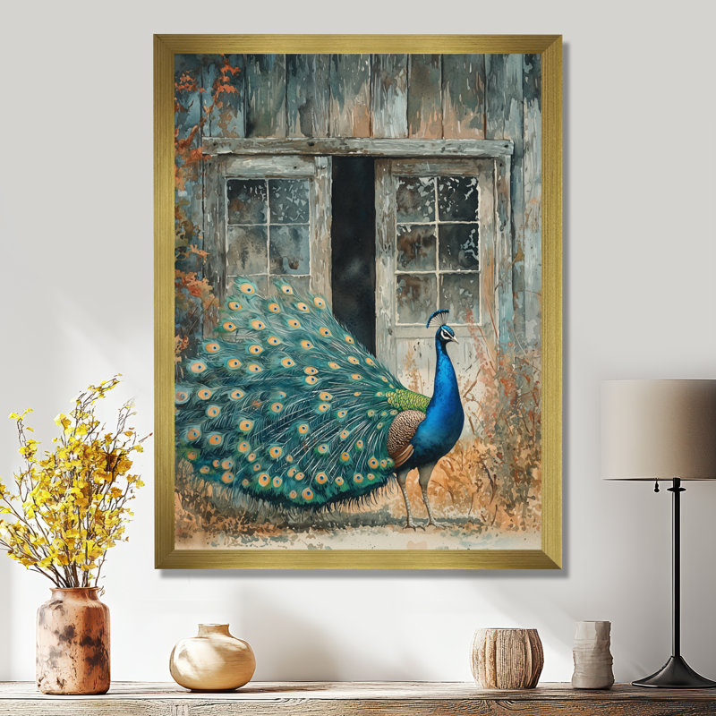 Hyler - animaux, art mural, H 20 po x l 12 po, Reproduction encadrée sans passe-partout, Doré