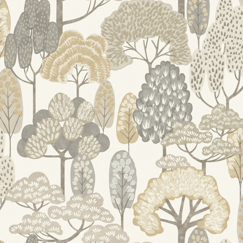 Little Dreamers Collection Tree Motif Wallpaper Roll, Beige