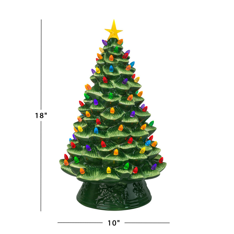 Nostalgic Ceramic Tree - Green, 17.5 H" x 11 W" x 11 D"