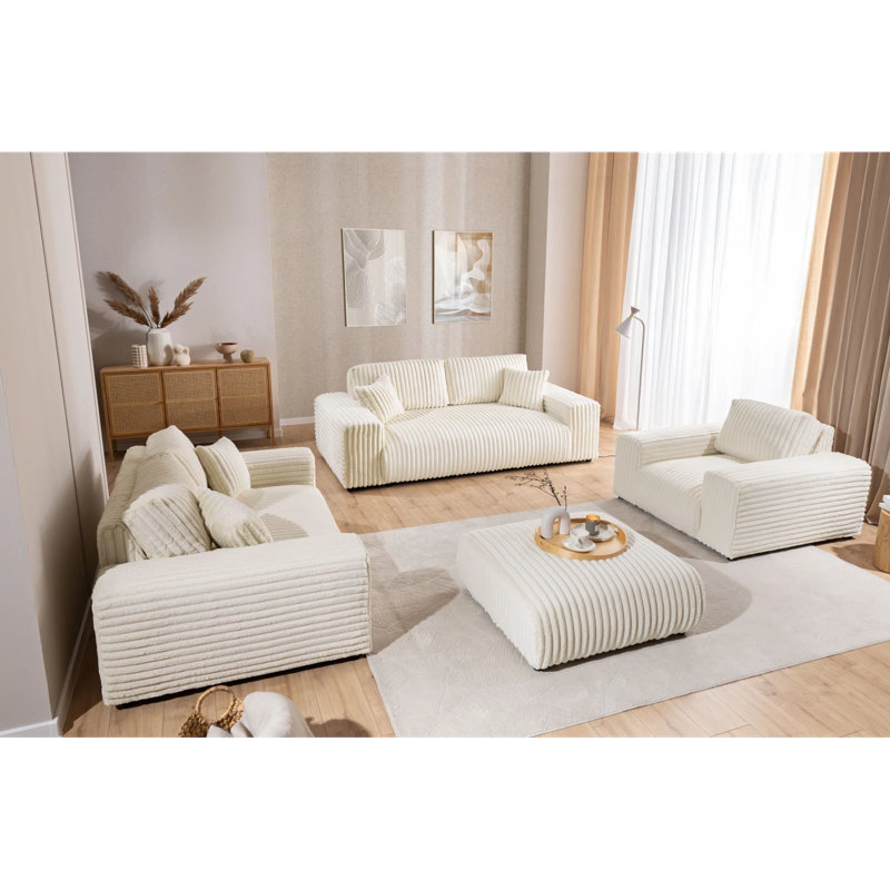 Mollis 3 - Piece Living Room Set, Beige