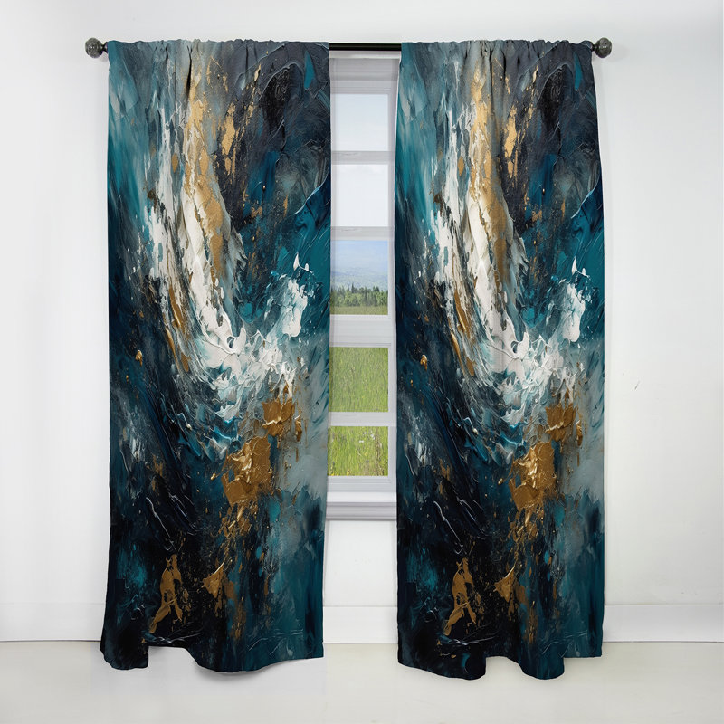 Rideau occultant en marbre Blue Gold, L 52 po x L 120 po