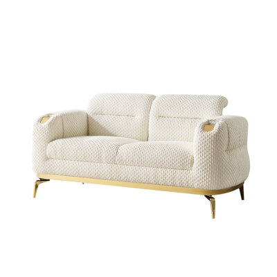 Élégant moderne avec or - Accents d'accoudoirs ornés, crème, pour des détails luxueux, revêtement, style de pièce idéal