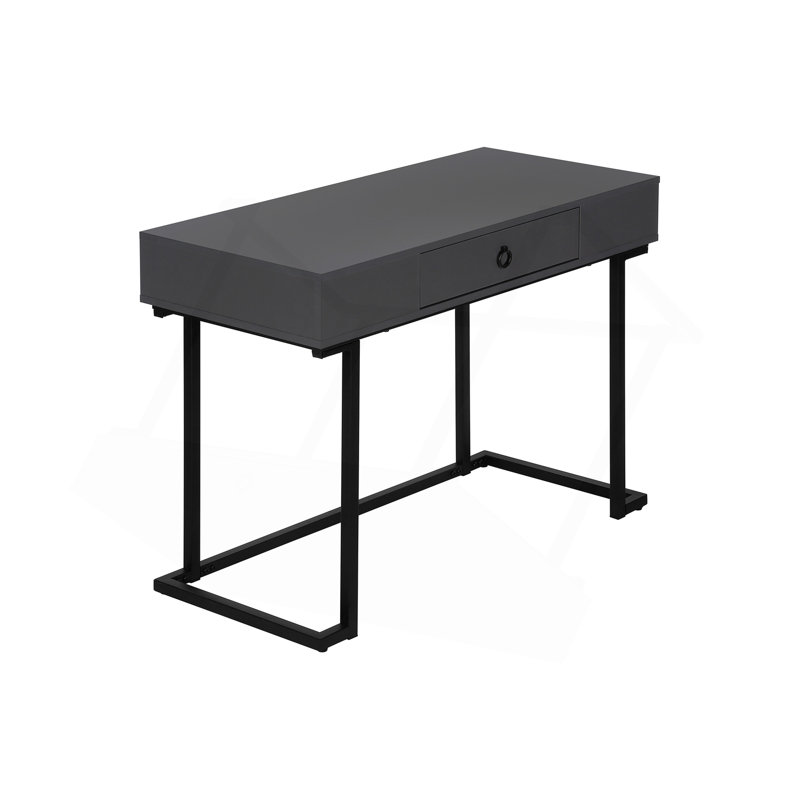 Computer Desk, Home Office, Laptop, Storage Drawers, 42"L, Work, Metal, Gray