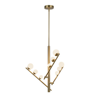Cypress 3 Arm Opal Glass LED Chandelier
