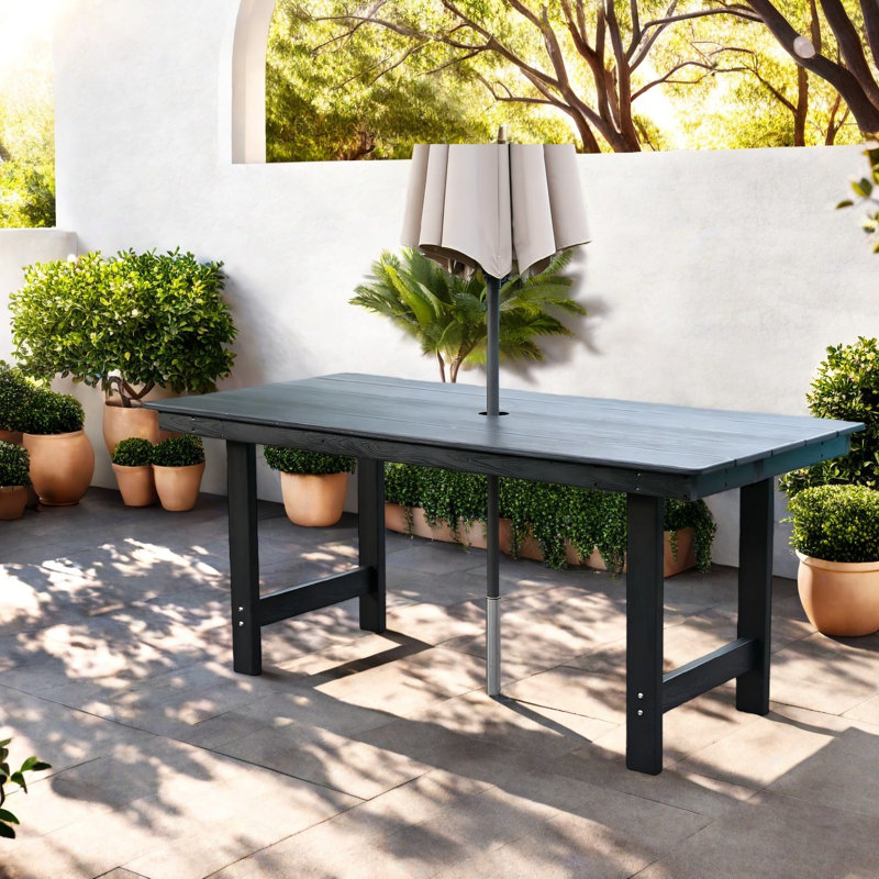 Durable Hdpe Patio Dining Table Set For Backyard Gatherings, Modern Style