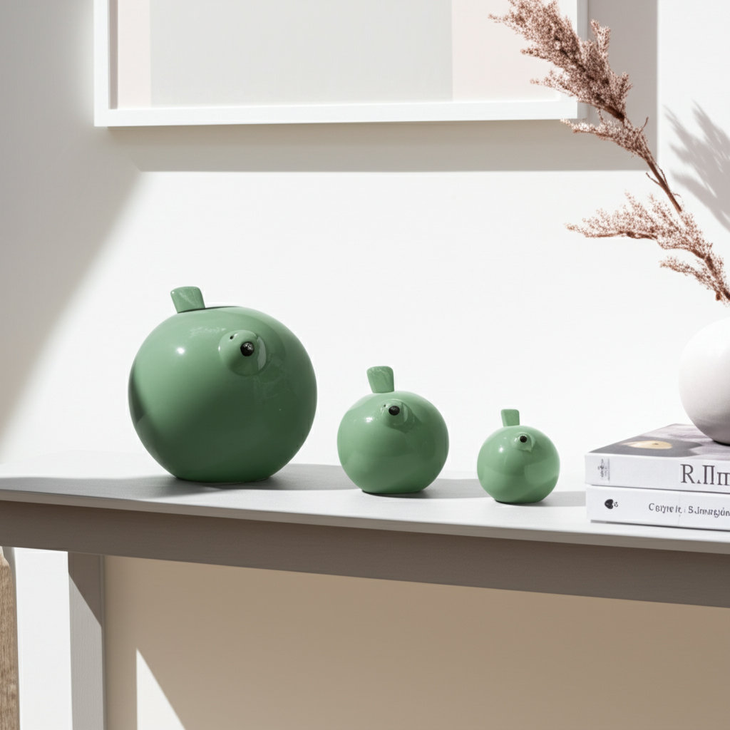 Diskirt Stoneware Ceramic Bird Figurines, Decorative Modern Sculptures, Set of 3 Red Barrel Studio® 