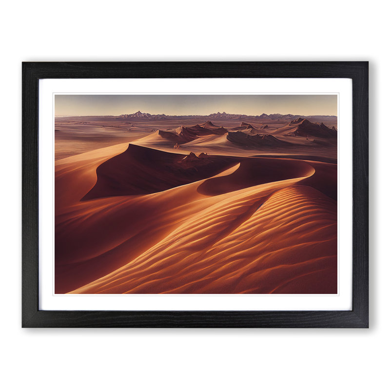 Eye Opening Desert - Single Picture Frame Painting, 25cm H x 34cm W x 2cm D, Black