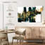 Or vibrant sur fond sarcelle-1797349130