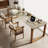 Brown Rectangular Sintered Stone + Solid Wood desk-2127021748