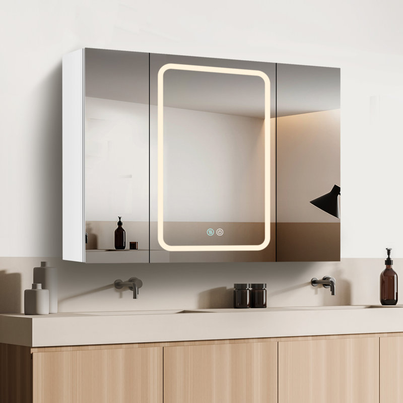 Armoire à pharmacie sans cadre avec miroir et 6 tablettes réglables l 40 po x H 29,5 po, À droite