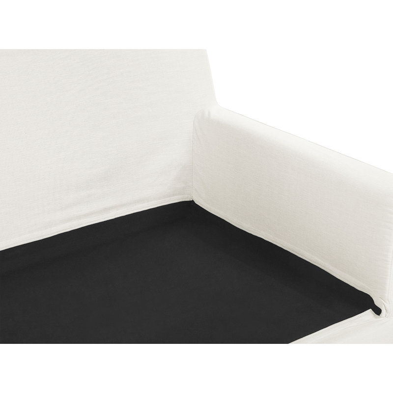 Abdulbaki Box Cushion Sofa Slipcover, Off White