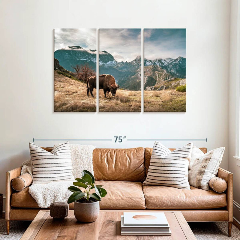 Brampt Bison Mountain Landscape, 36" H x 57" W