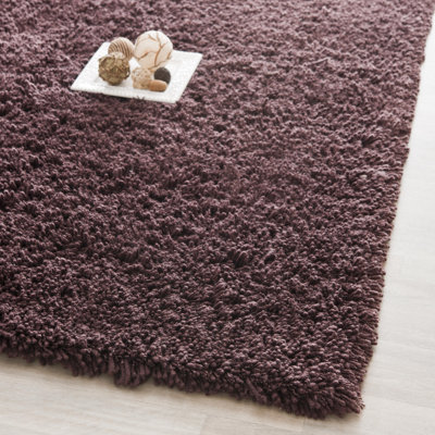 Assar Modern Handmade Shag Chocolate Area Rug