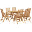 6 - Person Solid Wood Patio Dining Set Oval Table