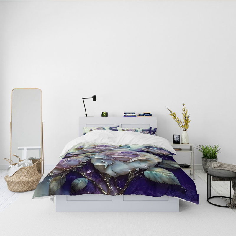 Floral Duvet Cover, Twin Duvet Cover + 1 Queen Sham