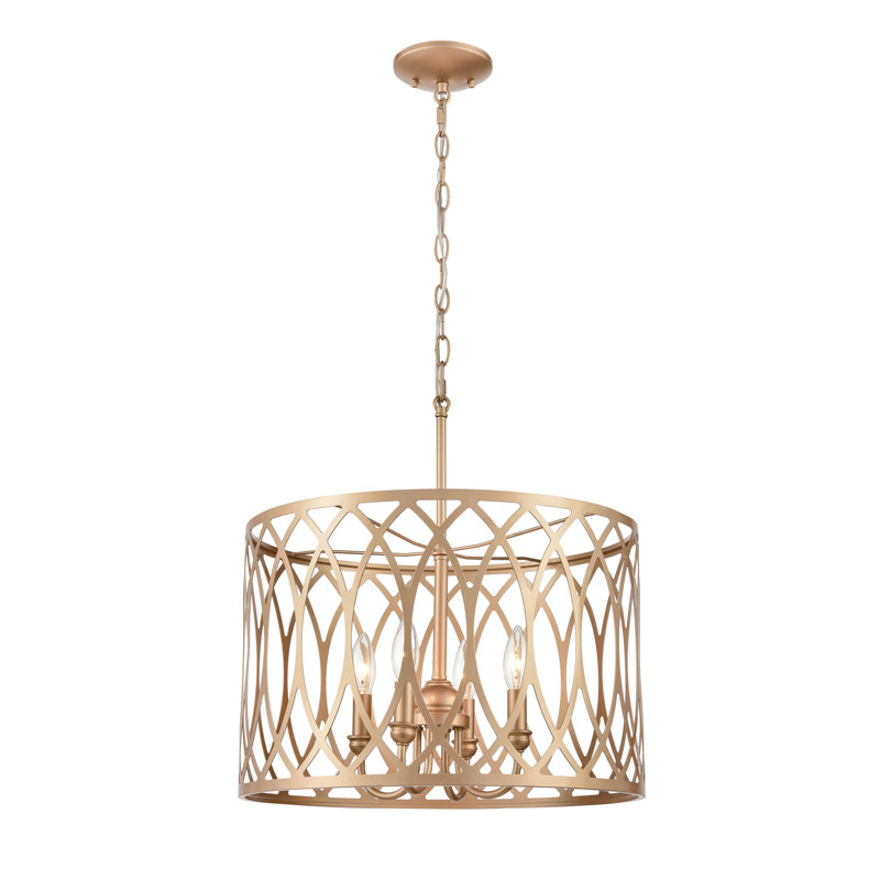 4 - Light Drum Pendant, Gold